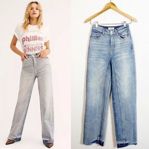 We The Free by Free People Relaxed Straight Slouch Wide Leg Jeans Size 25